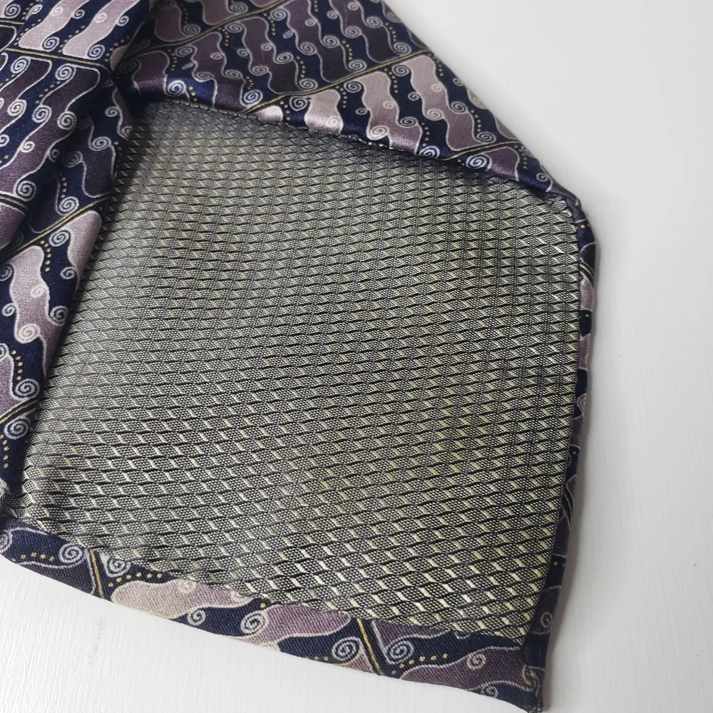 Franco di Napoli Scroll Pattern Hand Made Silk Extra Long Silk Tie